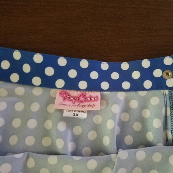 Pinup‎ Couture Bettie Blue Polka Dot Swim Skirt XXXL - Picture 2 of 3